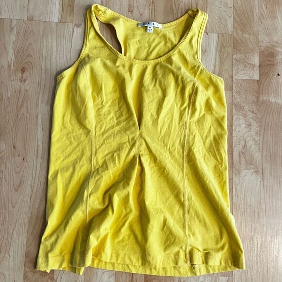 CAbi Tops - CAbi Yellow Stretched Pinched Racerback Tank Top Women’s Medium